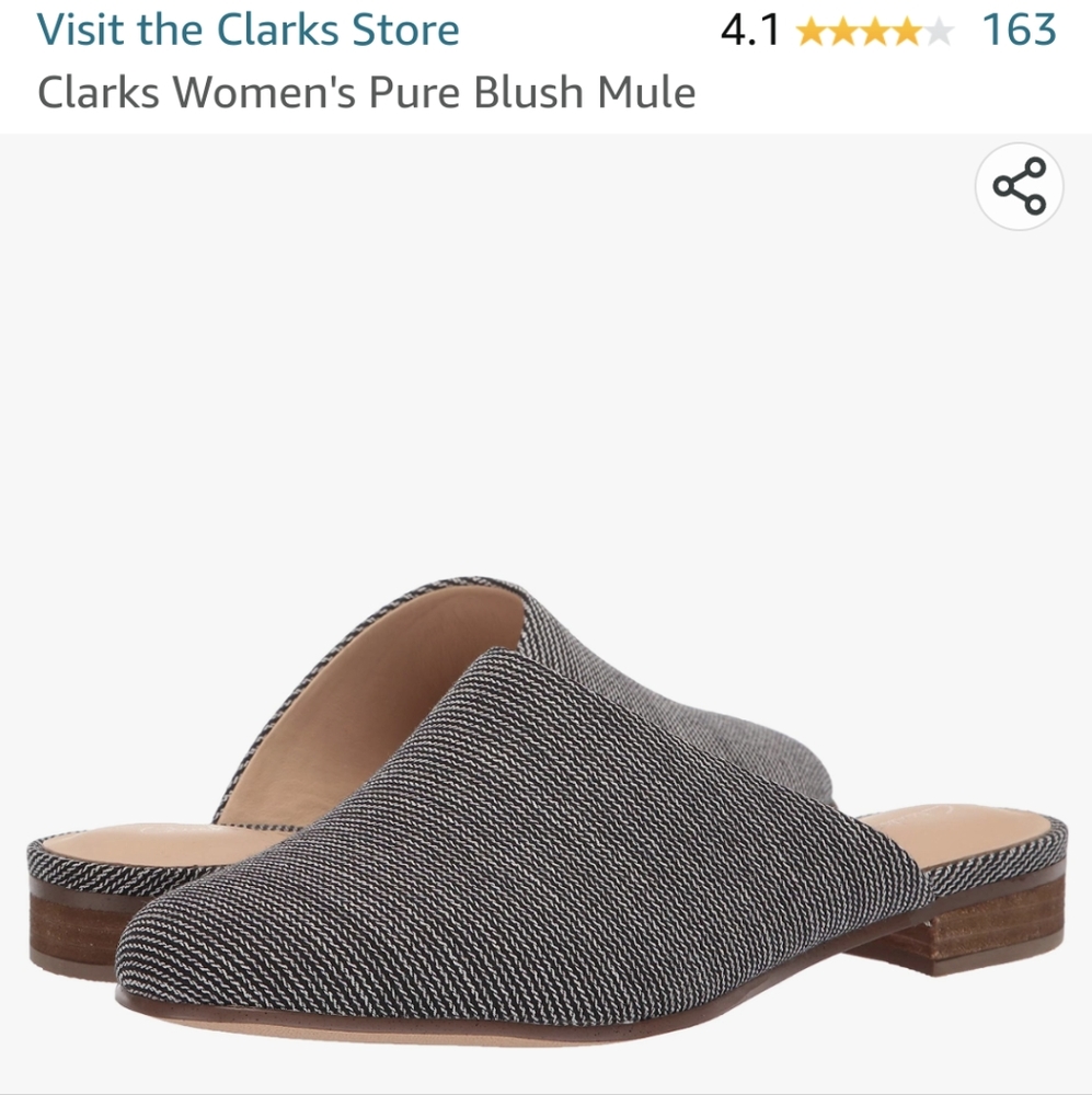Clarks cushioned mules
